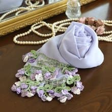 レースの花付き シフォンストール【風の花】ペールアイリス