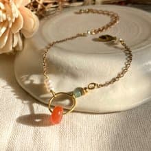 老林雜貨 | 簡約設計南紅瑪瑙翡翠手鍊