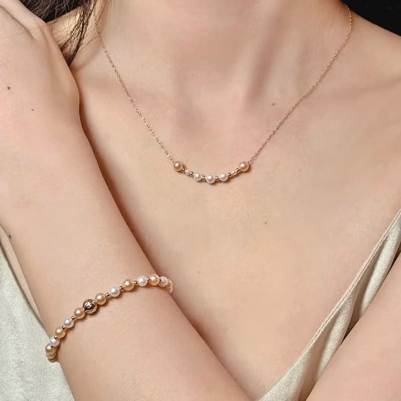 項鍊 天然淡水正圓珍珠14KGF微笑項鍊 獨立原創 簡約設計