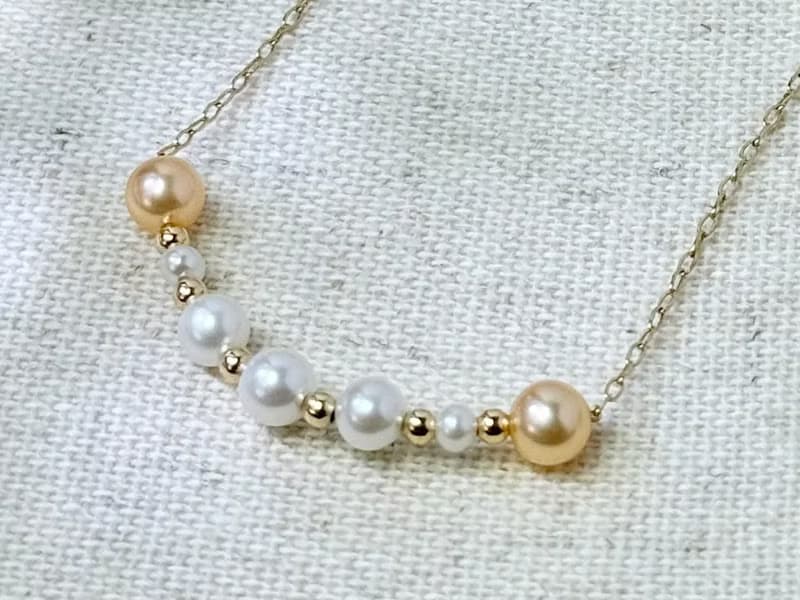 項鍊 天然淡水正圓珍珠14KGF微笑項鍊 獨立原創 簡約設計