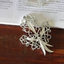 古董Vintage 銀色蕾絲花束別針胸針   GERRYS b1144
