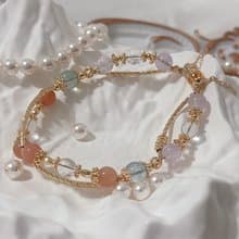 天然水晶 太陽石 白水晶 海藍寶 薰衣草紫晶 水晶手鍊