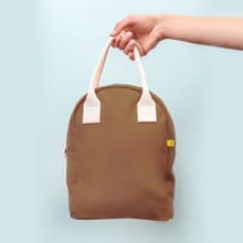 拉鍊隨手袋【荳蔻咖】-加拿大Fluf有機棉