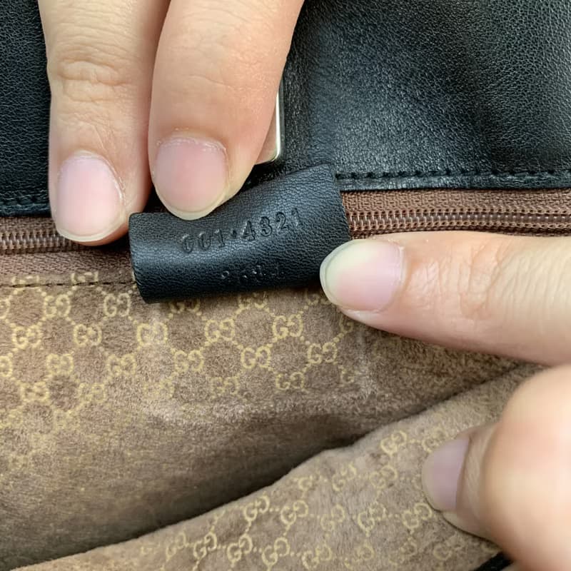 意大利中古GUCCI黑色羊仔皮水餃型單肩手袋包包 高級二手古著珠寶