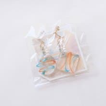 彈珠汽水加珍珠 手工琉璃珠串珠耳夾