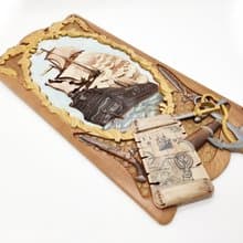 Wooden ship, Sailors gift, Sculpture Craft Wooden,