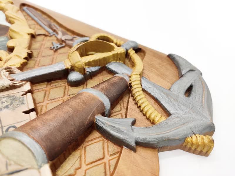 Wooden ship, Sailors gift, Sculpture Craft Wooden,