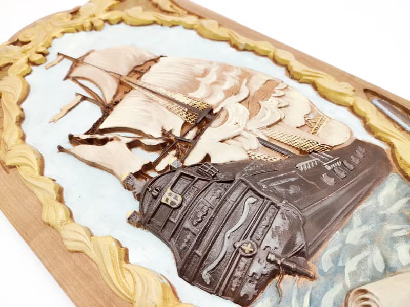 Wooden ship, Sailors gift, Sculpture Craft Wooden,