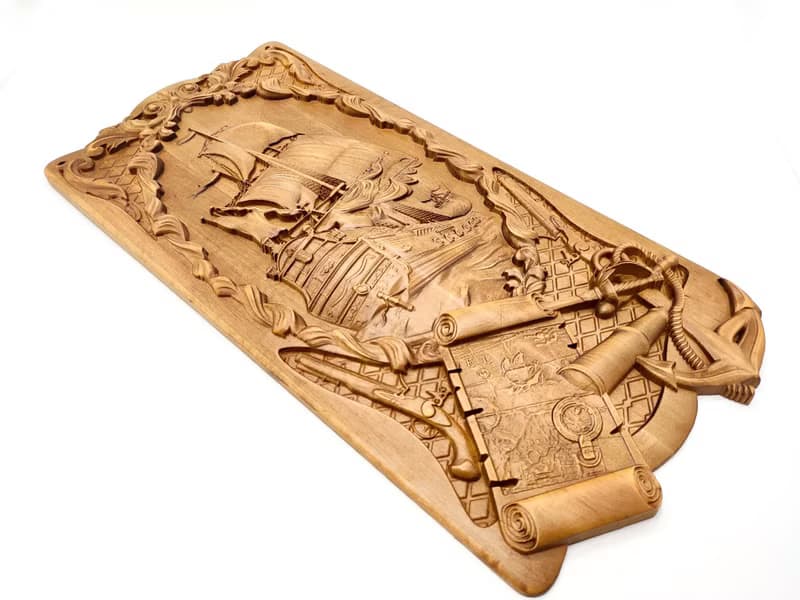 Wooden ship, Sailors gift, Sculpture Craft Wooden,