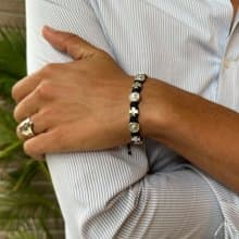 十字架手鍊・畢奧神父黑色・手工編手圍長度可隨意調整8250007