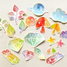 七彩暈染貼紙 - 防水貼紙 - 寶石貼紙 - 童話貼紙