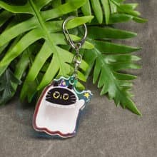 \特別版/ 黑貓魔法師 滴膠 壓克力 吊飾 鑰匙圈