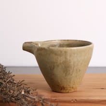 古樸棕綠灰茶盅
