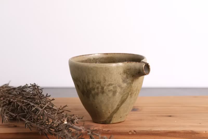 古樸棕綠灰茶盅