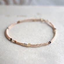手鍊 圖畫石 珍珠 金髮晶  - 減肥成功 -