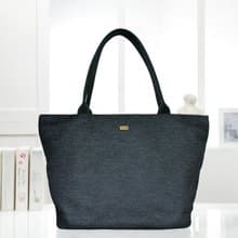 肩背托特包  大容量 / 防潑水 平織緹花 極夜