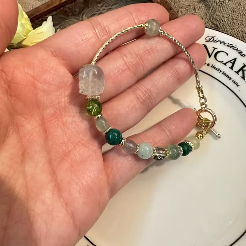 自信葡萄晶貔貅勾式手鍊