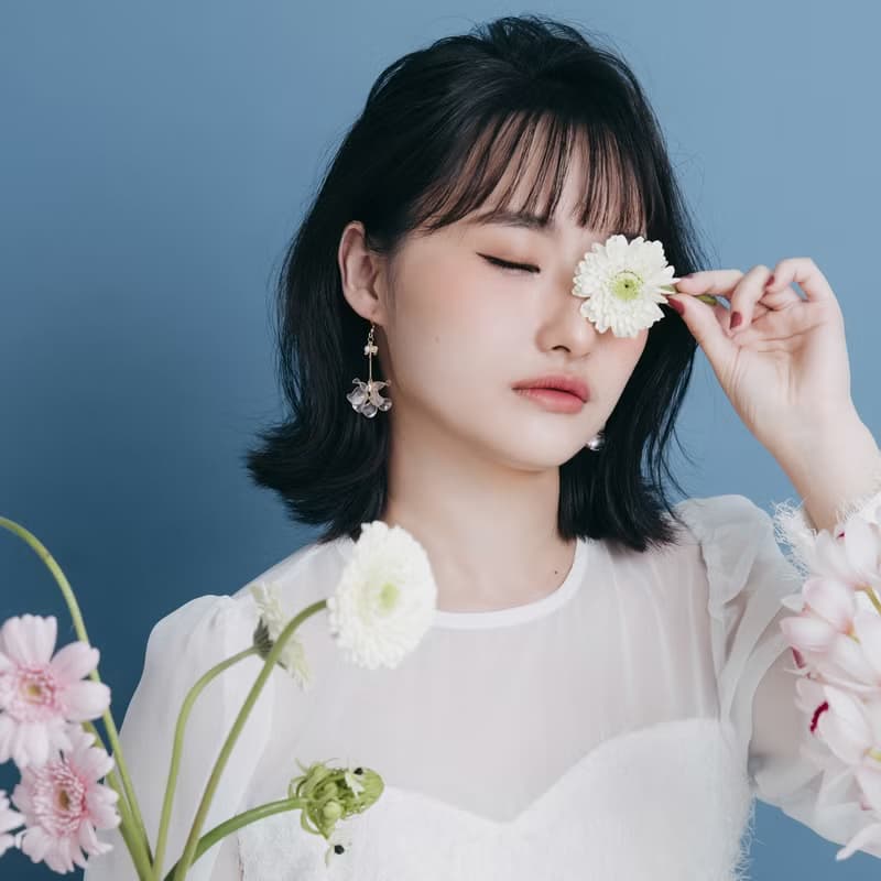 【極光-銀雪白】垂墜耳環 | 水晶花飾品
