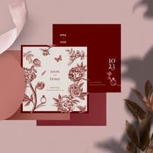 W&W婚卡盛宴-花園no.14喜帖-紅玉