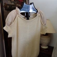 LANVIN en Bleu Short Sleeve Knitwear (Size 38)
