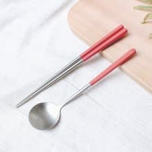 創意六角好筷匙餐具組1組入-珊瑚橘