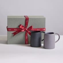 【3,co】水波馬克杯禮盒組(2件式) - 灰+黑