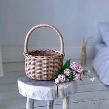 Flower girl basket. Harvest kids basket. Wedding petals basket.