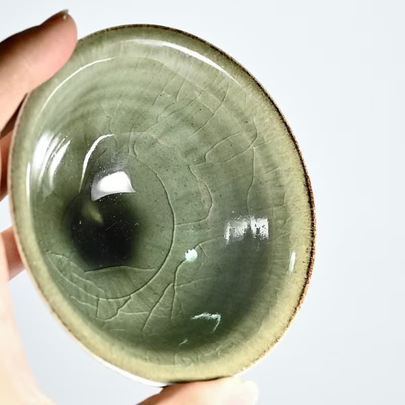 手作柴燒龍泉青瓷小茶碗LONG019