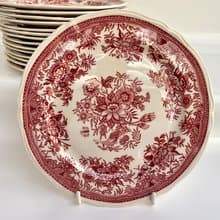 甜點/沙拉盤 復古 Villeroy & Boch 紅色瓷器 德國 1970 年