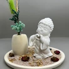 24HR 淨念吉祥小佛(佛愛) 永生花圓盤組合 藝術香氛擴香 精油香氛