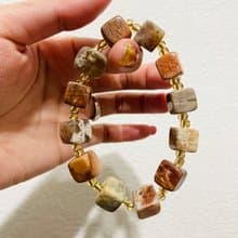 水晶方糖設計款手鍊【 珊瑚玉方糖設計款手鍊】精品美物/一物一拍