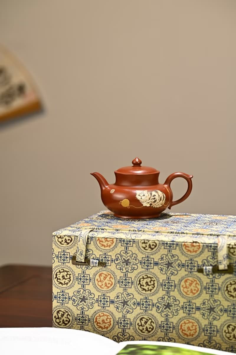 飲悅全手工 容量180cc朱泥作品豐潤俊美線條流暢流把