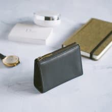 真皮扣式時尚零錢包 X0114 黑/灰/棕/藍/奶茶