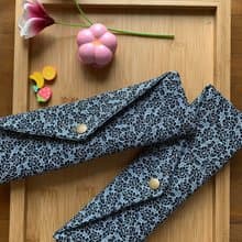 文青風環保筷袋  神秘玫瑰 酷黑 日系 手作餐具袋.交換禮物.