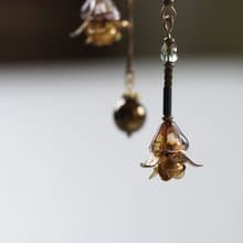 古董花型 前後扣不對稱耳環