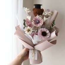 畢業熊花束 香芋紫太陽花花束 向日葵 生日 週年 畢業禮物 老師禮