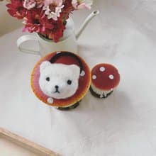 雪球巧克力_羊毛氈香草白熊 髮圈