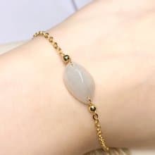翡翠隨形設計款手鍊 14K包金| 天然緬甸玉A貨翡翠 | 送禮