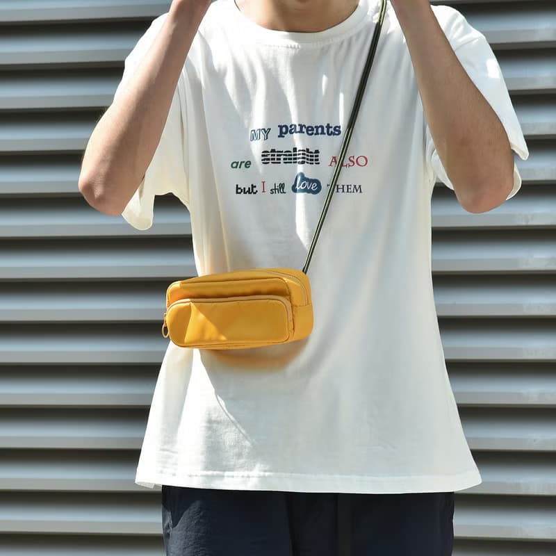 Pouch+ 防水大容量多功能學生筆袋 化妝收納斜挎小包 黑色