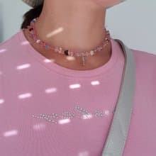 Choker, raw tourmaline, chalcedony, aquamarine, citrine, moonstone necklace
