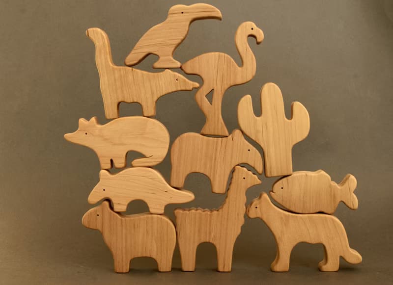 wooden South America animals, wooden woodland animals, Christmas gift baby