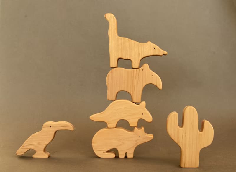 wooden South America animals, wooden woodland animals, Christmas gift baby
