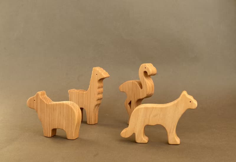 wooden South America animals, wooden woodland animals, Christmas gift baby