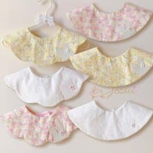 兔子圍兜/可訂製名字/日本花布/日本二重紗/花型