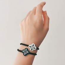 bi tile//藍白花磚手工軟陶髮繩