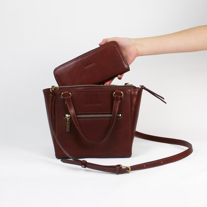 義大利植鞣革牛皮mini托特包 側背包 生日情人節禮物