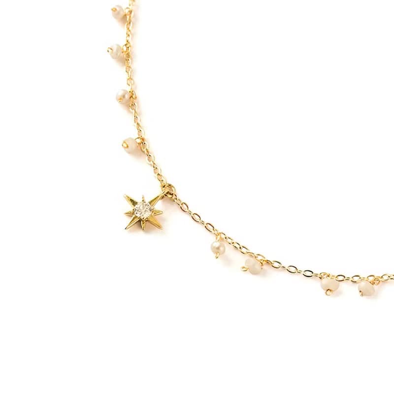 愛情 桃花 x 淡水珍珠 鋯石 18K金 調節【輕輕告白。指引】 手鍊