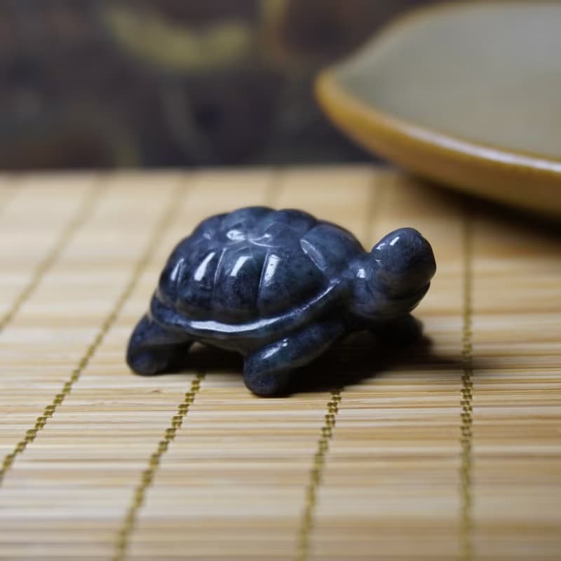 【吉祥‧長壽】烏雞翡翠烏龜 | 天然緬甸A貨翡翠 |  送禮