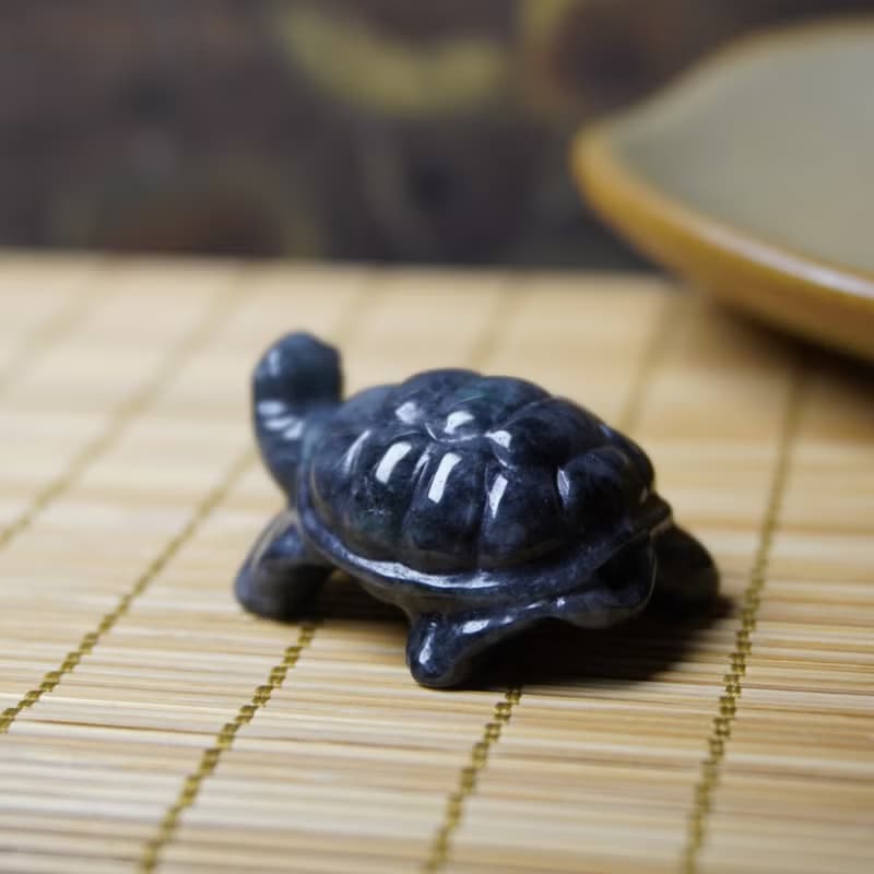 【吉祥‧長壽】烏雞翡翠烏龜 | 天然緬甸A貨翡翠 |  送禮