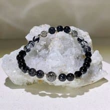 Hecate 黑髮晶|黑碧璽|黑曜石| s925純銀配飾 |水晶手鍊A2423-2